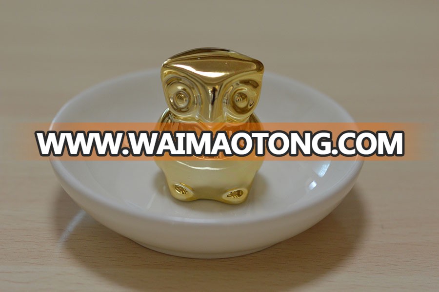 Popular Decorative Ceramic Trinket Tray With Owl