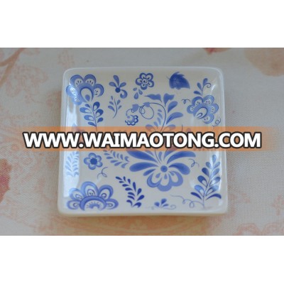 Wholesale Square Shape Ceramic Trinket Dish, Trinket Tray With Decal